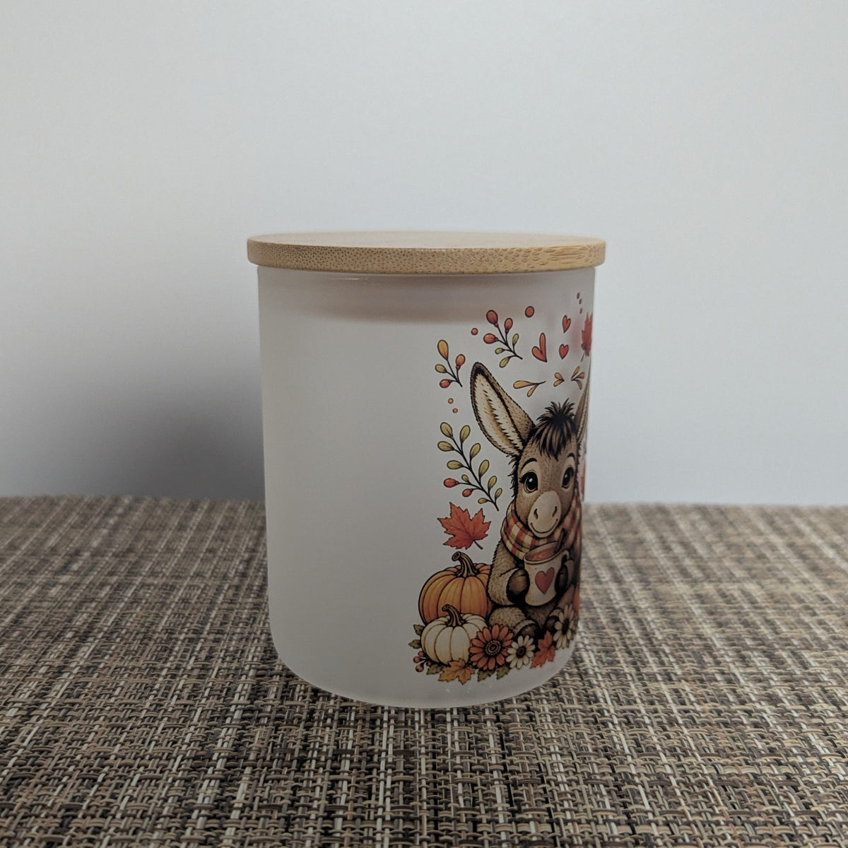 Fall Donkey Candle Holder With A Battery Operated Flickering Tea Light