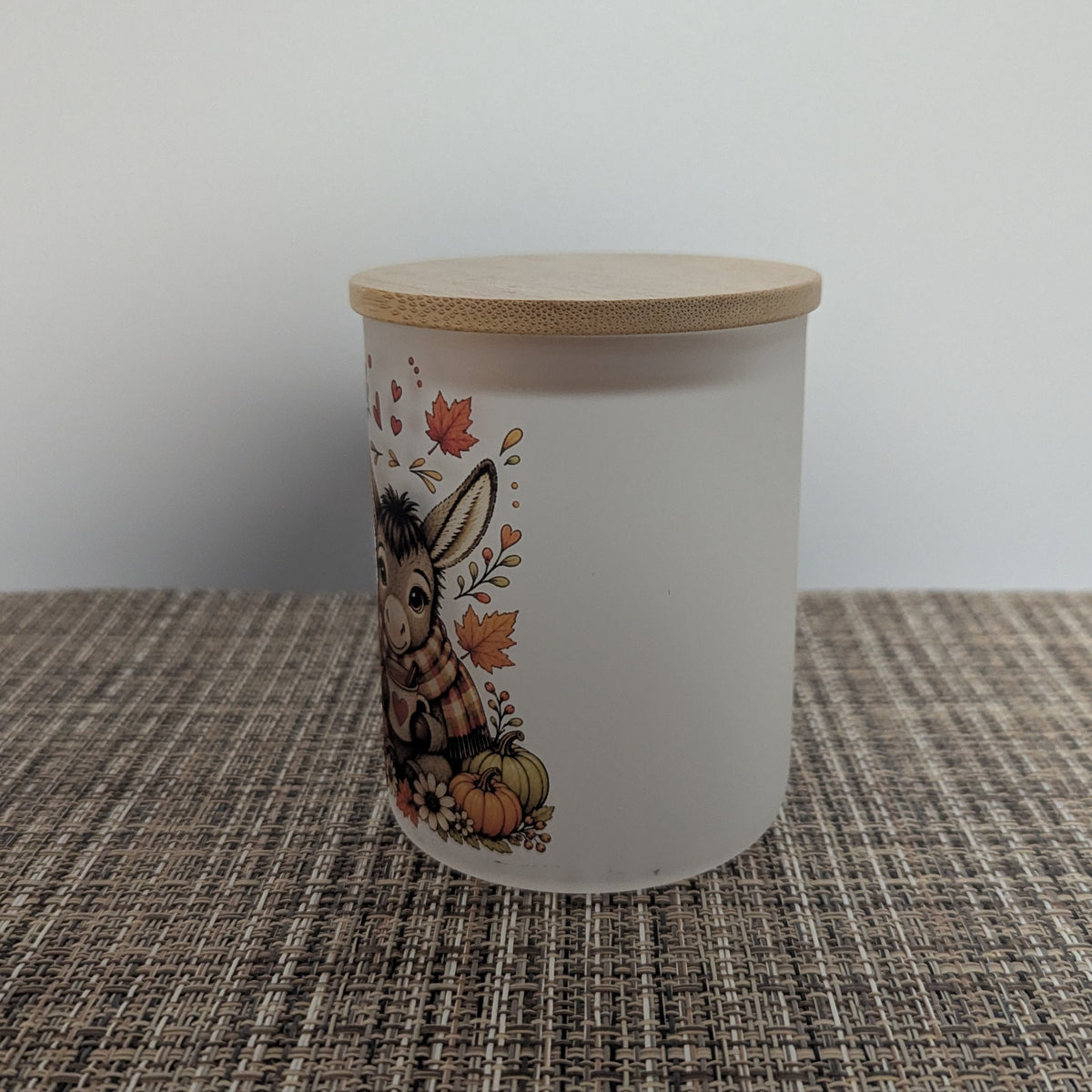 Fall Donkey Candle Holder With A Battery Operated Flickering Tea Light