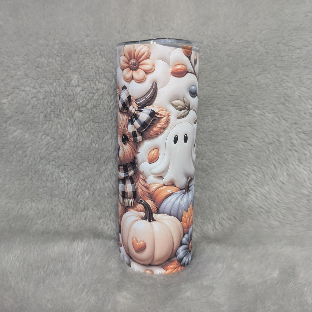 Fall Highland Cow Tumbler 20oz Tumbler With A Reusable Straw