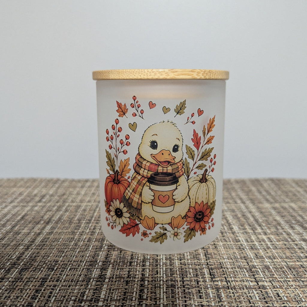 Fall Duck Candle Holder With A Battery Operated Flickering Tea Light