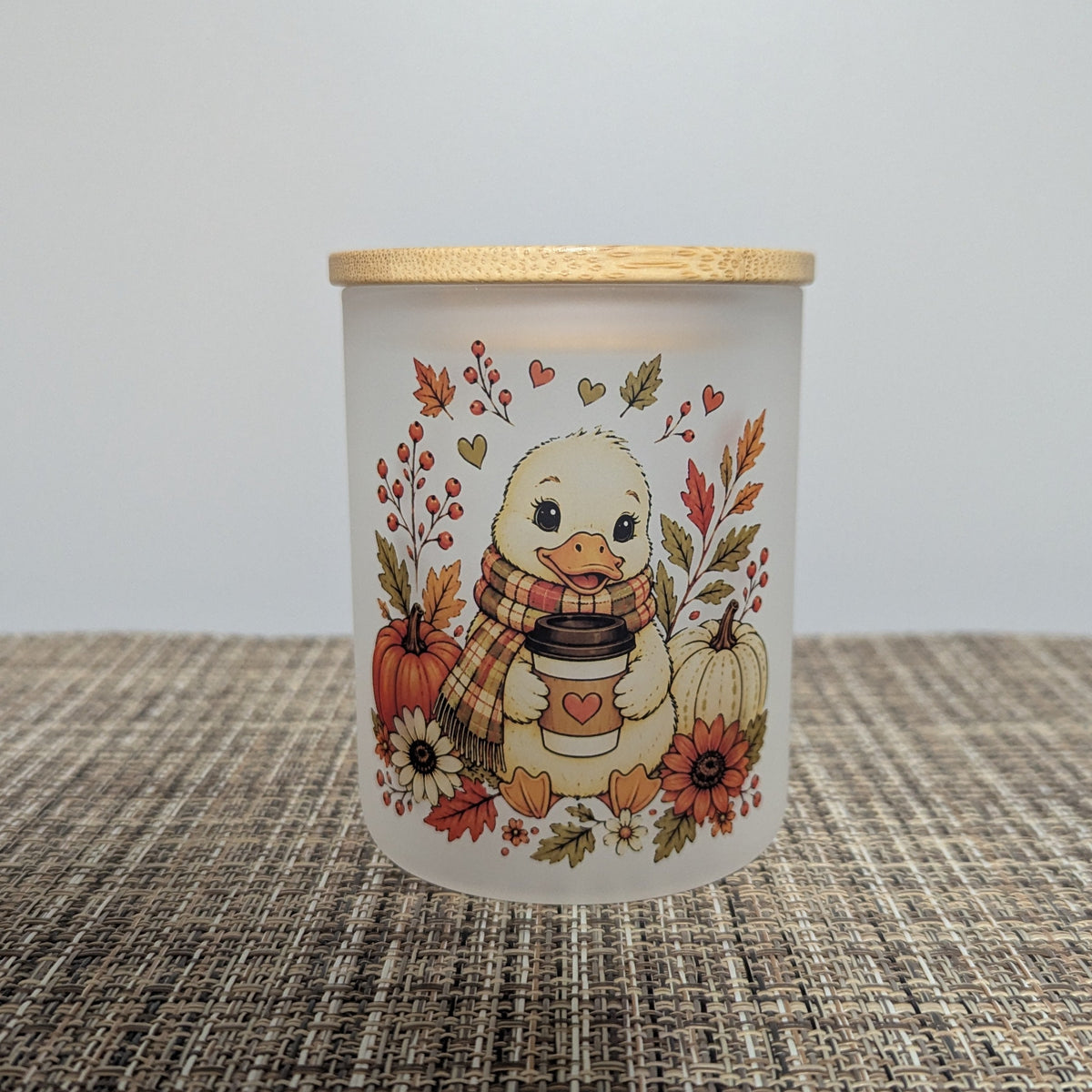 Fall Duck Candle Holder With A Battery Operated Flickering Tea Light