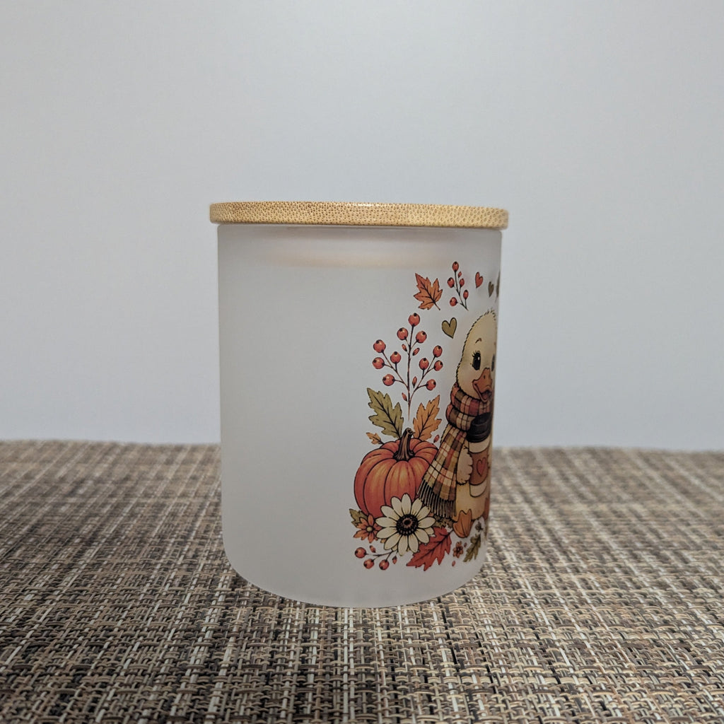 Fall Duck Candle Holder With A Battery Operated Flickering Tea Light