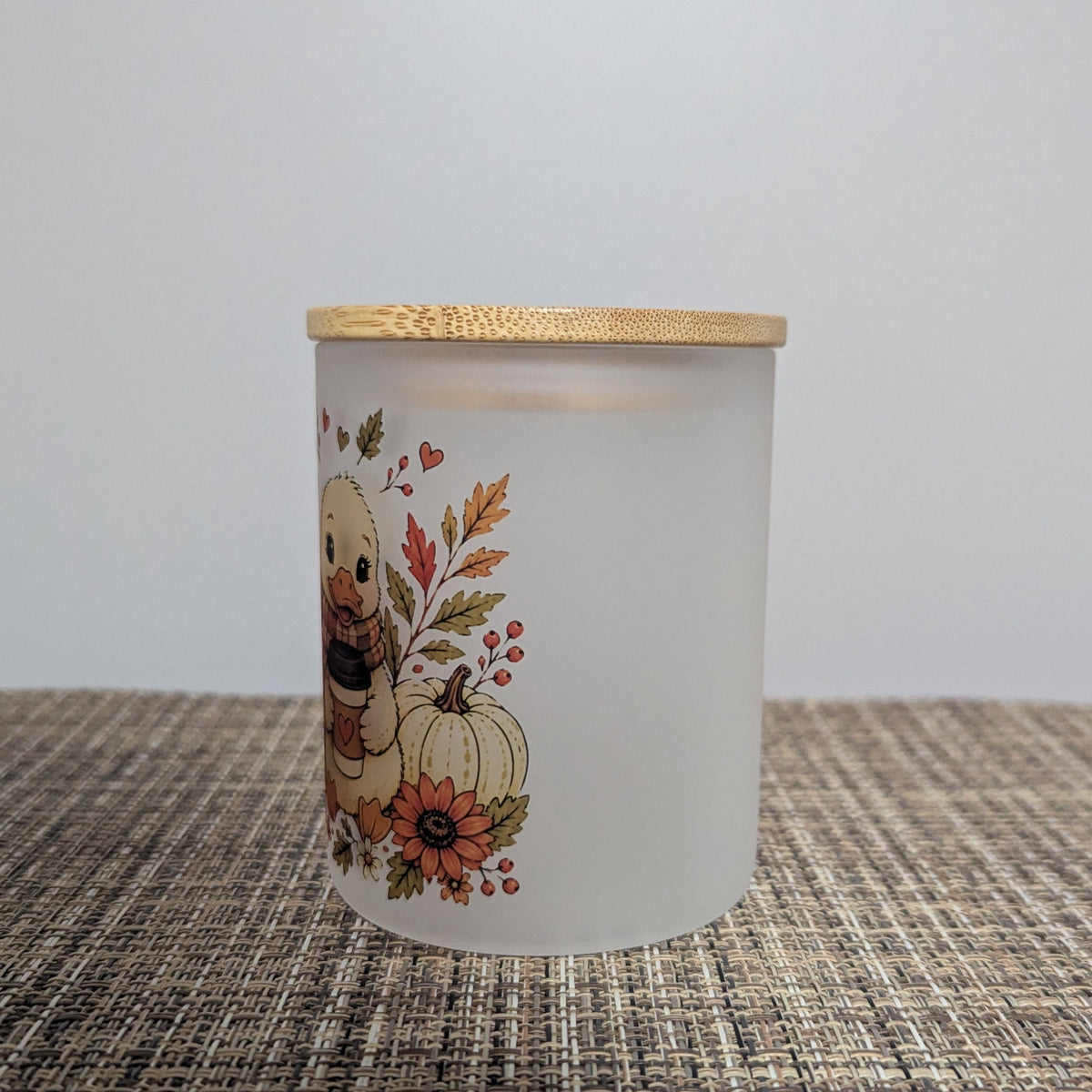 Fall Duck Candle Holder With A Battery Operated Flickering Tea Light