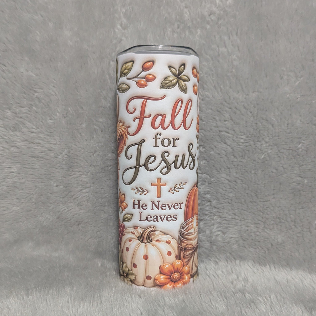 Fall for Jesus Highland Cow Tumbler 20oz With Reusable Straw - 3D Design