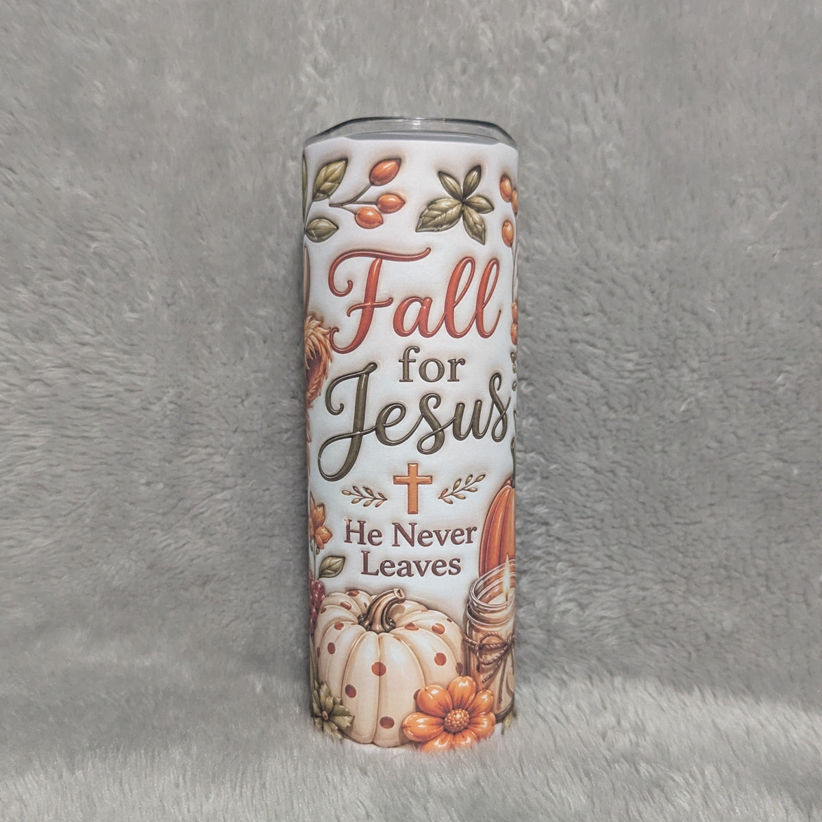 Fall for Jesus Highland Cow Tumbler 20oz With Reusable Straw - 3D Design