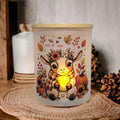 Fall Goat Candle Holder With A Battery Operated Flickering Tea Light