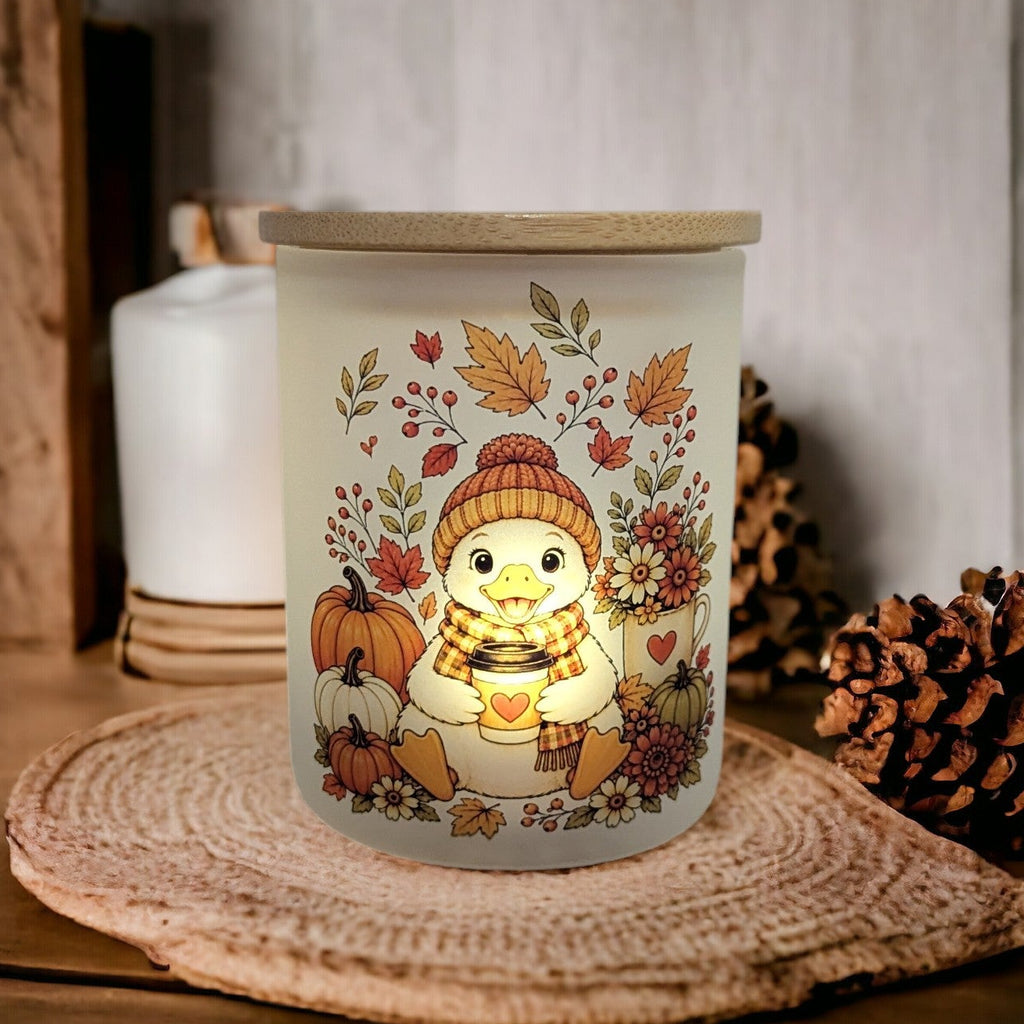 Fall Goose Candle Holder With A Battery Operated Flickering Tea Light