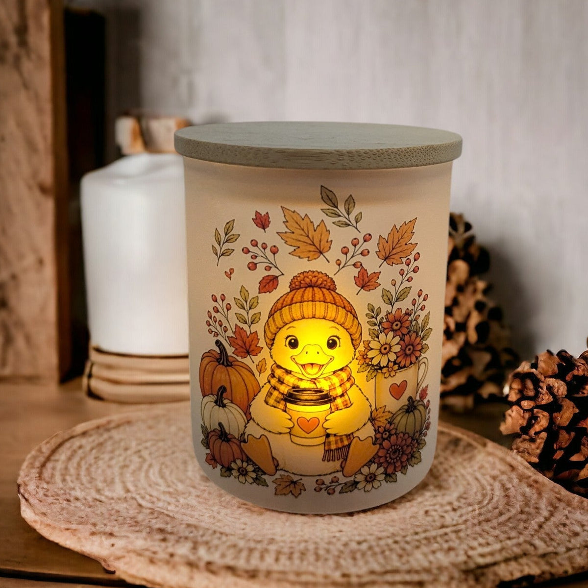 Fall Goose Candle Holder With A Battery Operated Flickering Tea Light