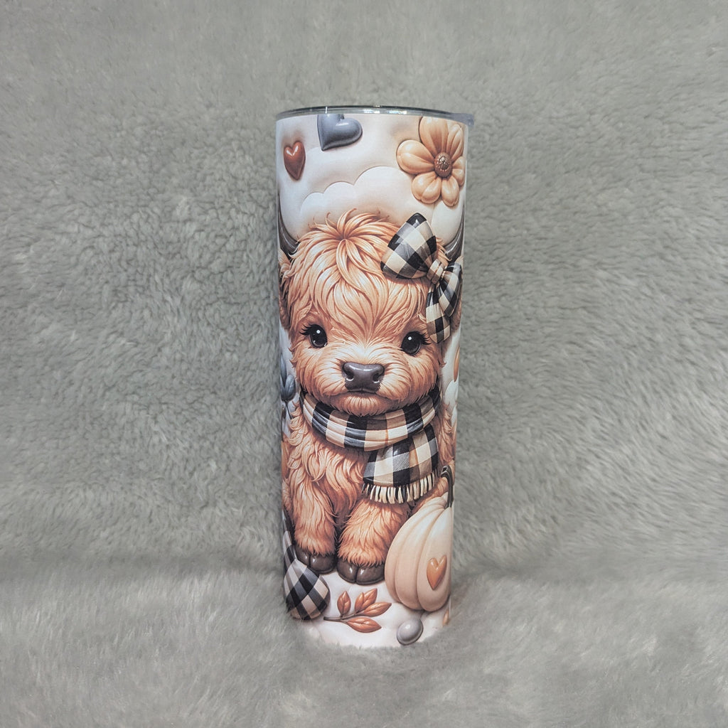Fall Highland Cow Tumbler 20oz Tumbler With A Reusable Straw