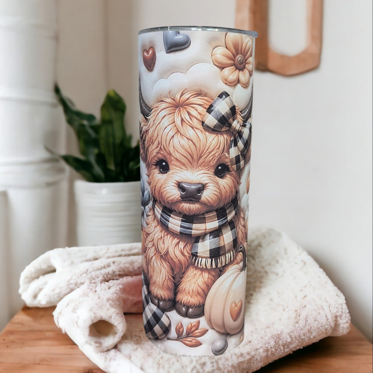 Fall Highland Cow Tumbler 20oz Tumbler With A Reusable Straw