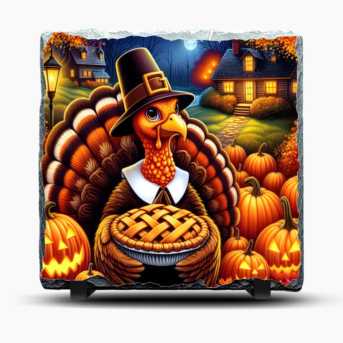 Fall Turkey Slate Picture With Display Legs