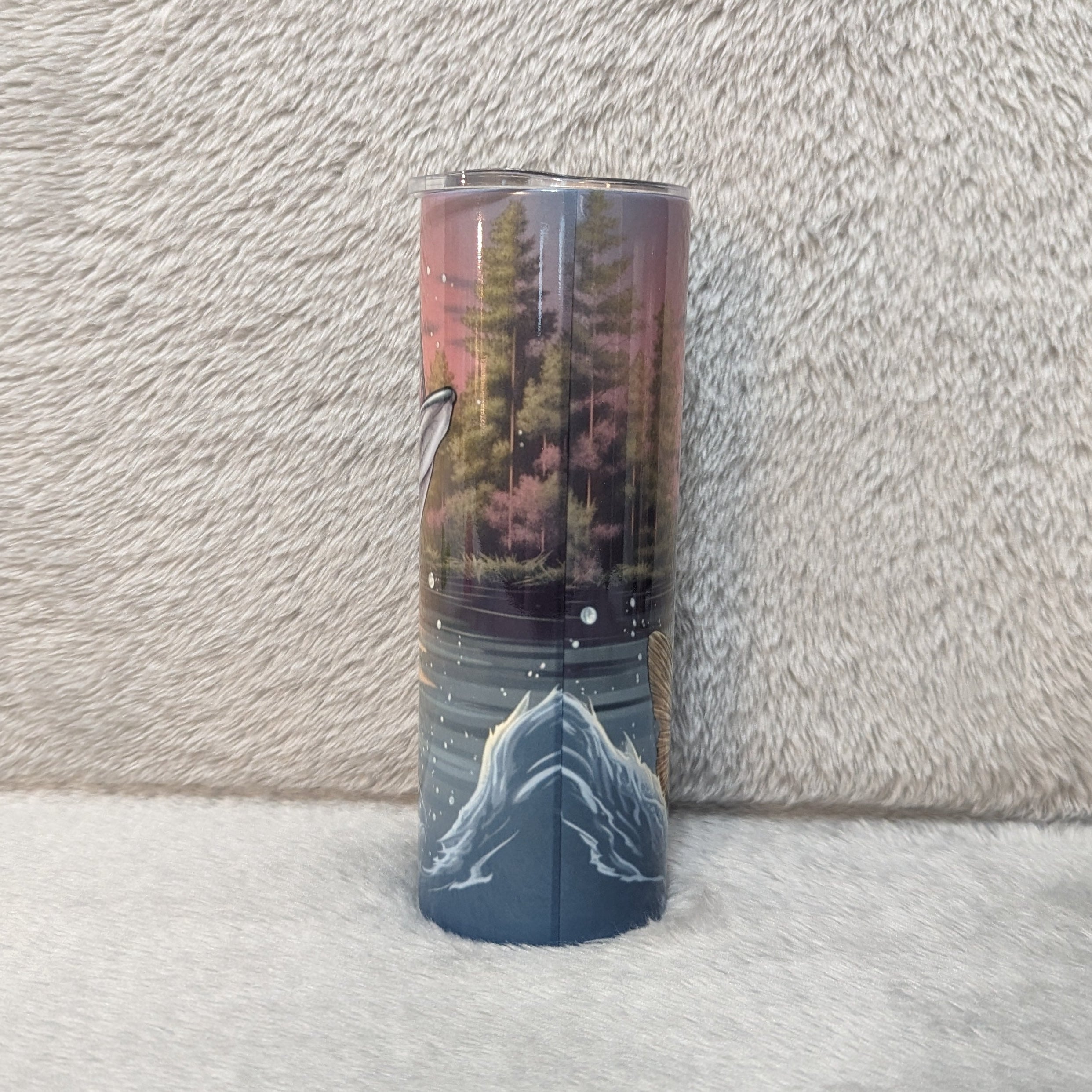 Bass Fish Tumbler 20oz With Reusable Straw, Can Be Personalized