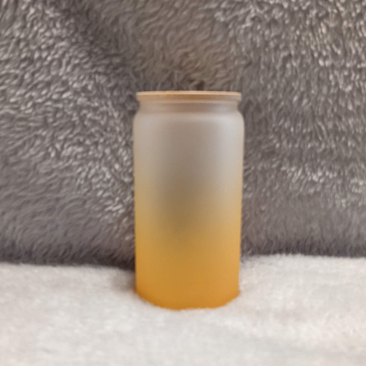 Bad To The Bone 16oz Orange Frosted Glass with Bamboo Lid & Reusable Straw