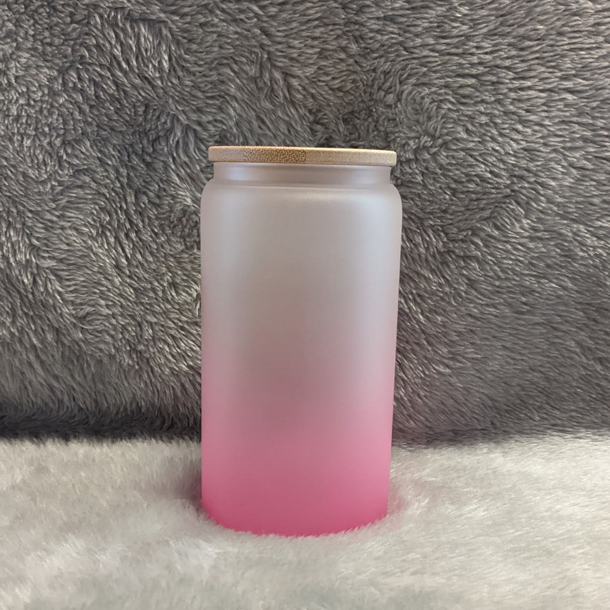 Happy Fall Y'all 16oz Pink Frosted Glass with Bamboo Lid & Reusable Straw