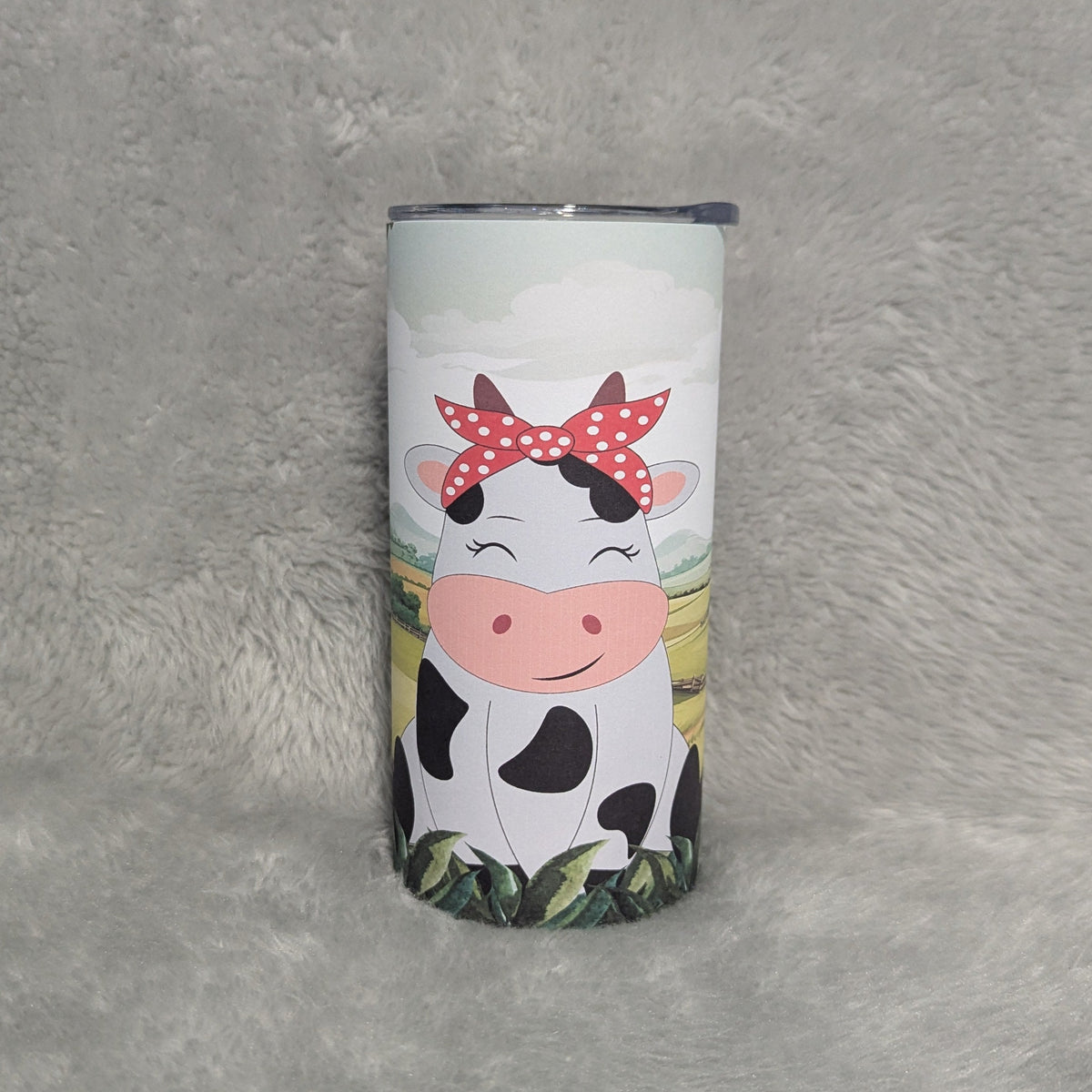 Kids Cow Tumbler 15oz With Reusable Straw, Can Be Personalized