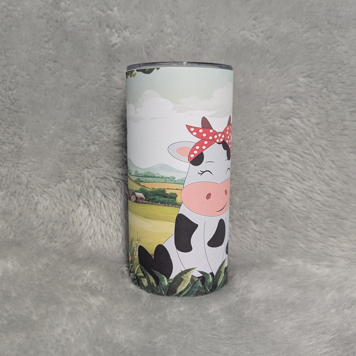 Kids Cow Tumbler 15oz With Reusable Straw, Can Be Personalized