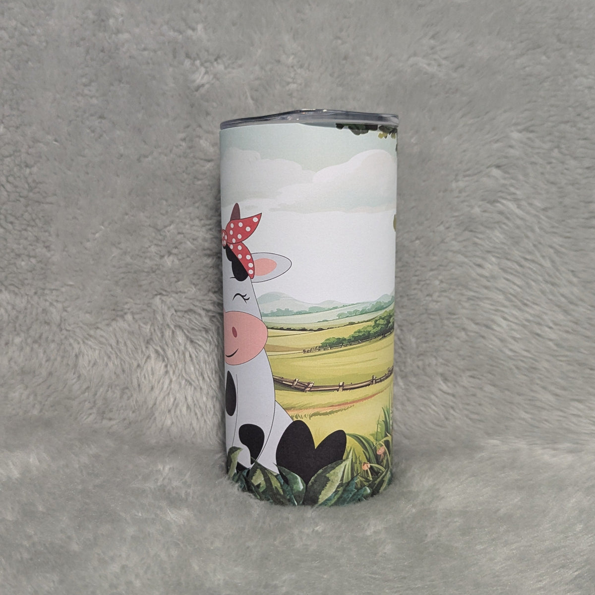 Kids Cow Tumbler 15oz With Reusable Straw, Can Be Personalized