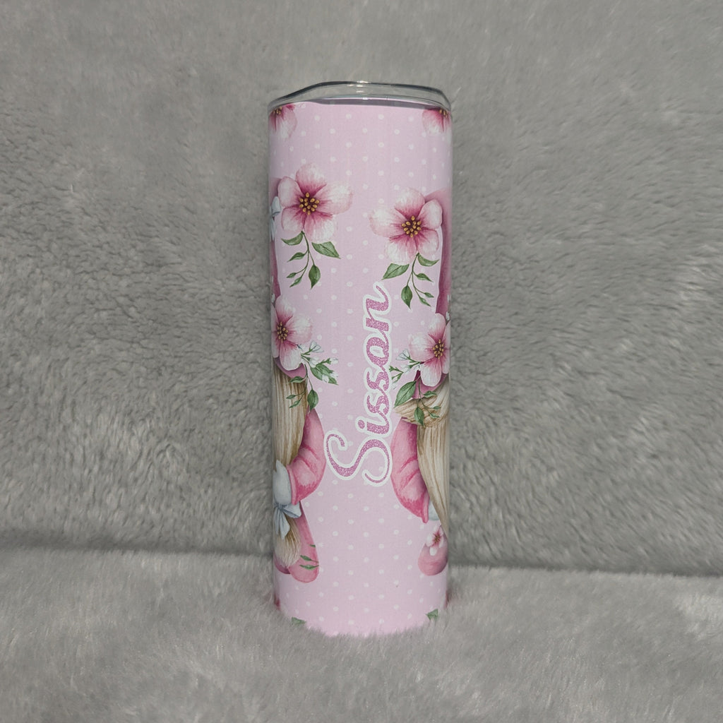 Gnome Tumbler 20oz With Reusable Straw, Can Be Personalized