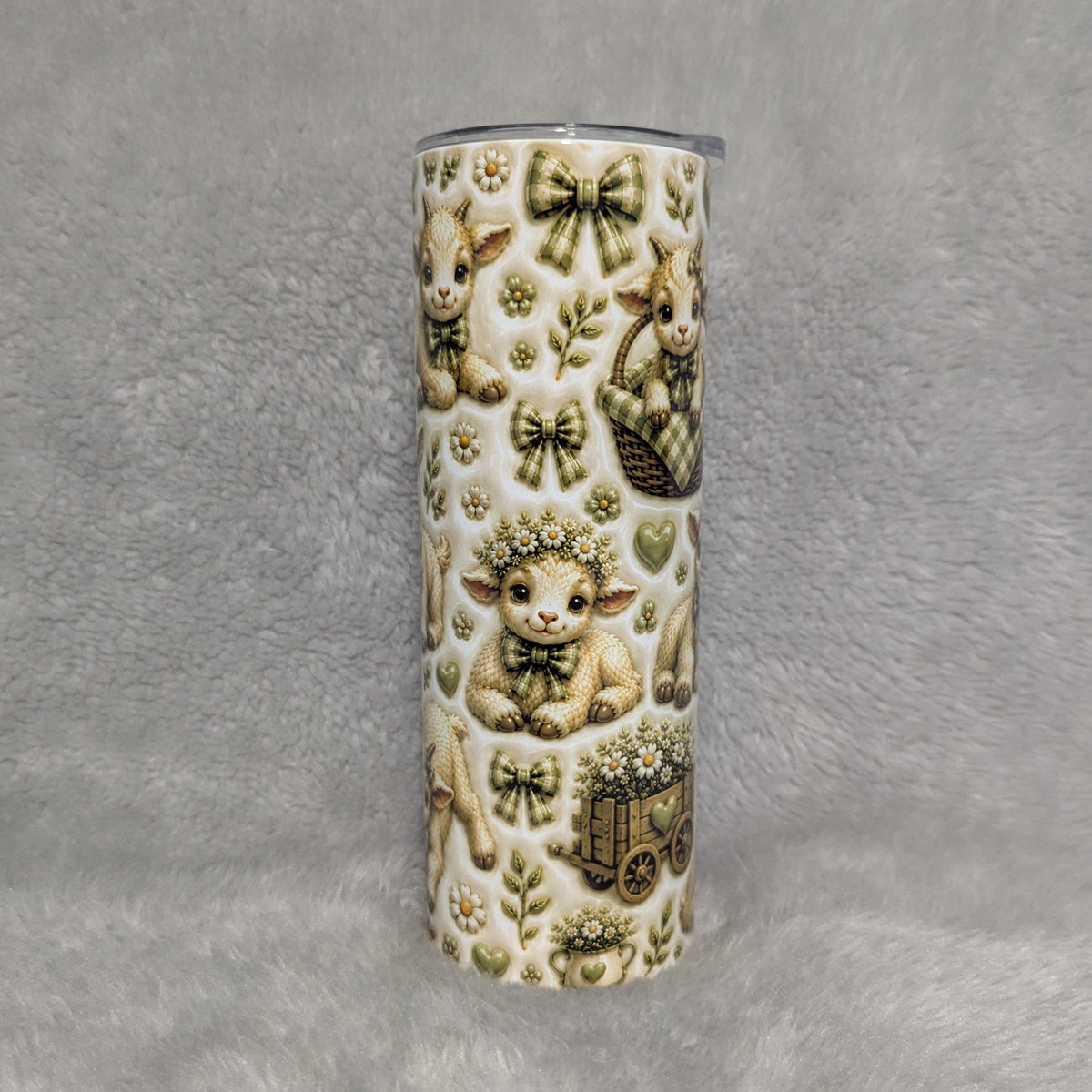 Baby Goat Tumbler 20oz - 3D Design with Reusable Straw