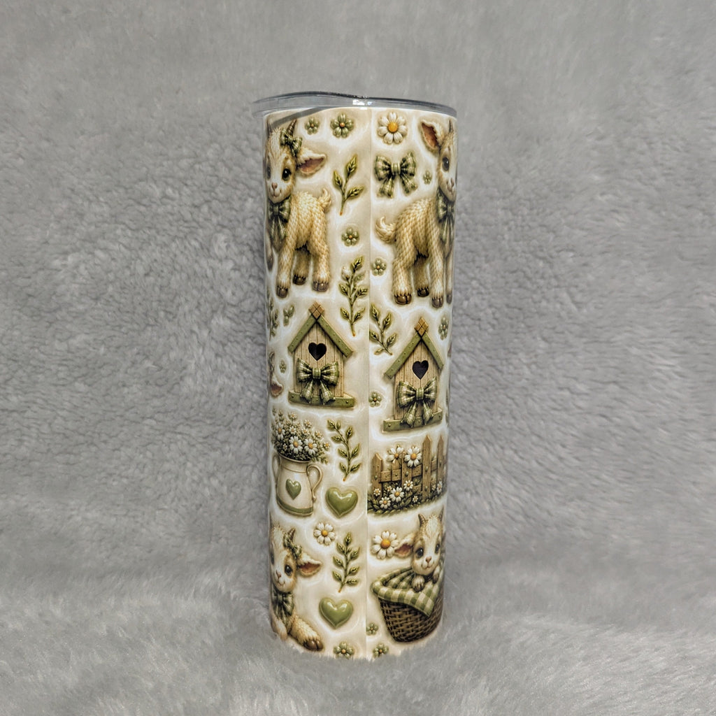 Baby Goat Tumbler 20oz - 3D Design with Reusable Straw
