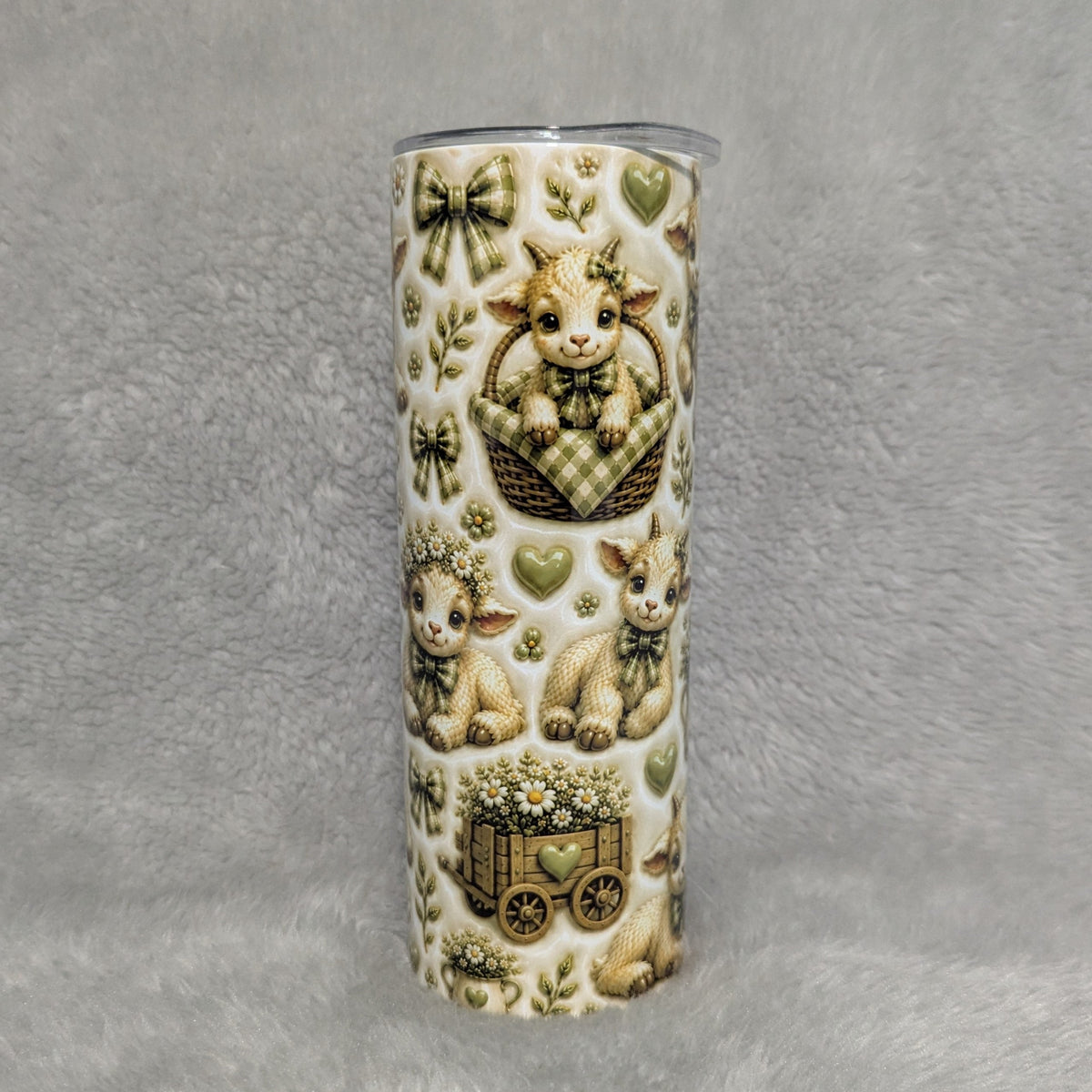 Baby Goat Tumbler 20oz - 3D Design with Reusable Straw