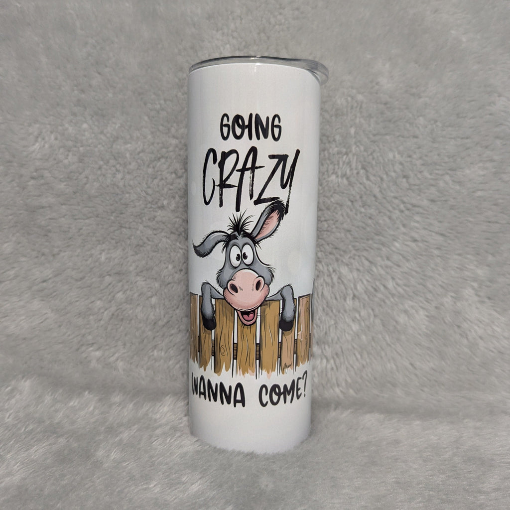 Funny Donkey Tumbler 20oz With Reusable Straw, Can Be Personalized