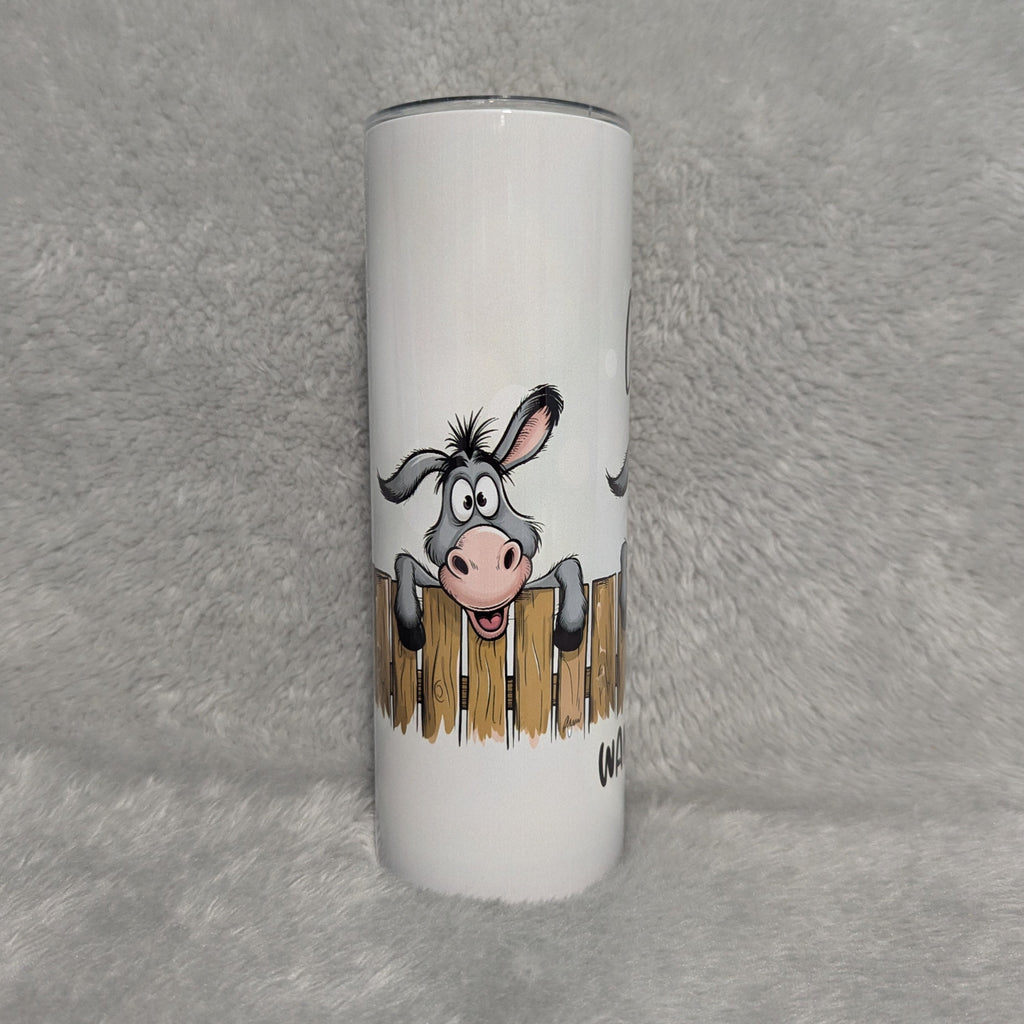 Funny Donkey Tumbler 20oz With Reusable Straw, Can Be Personalized