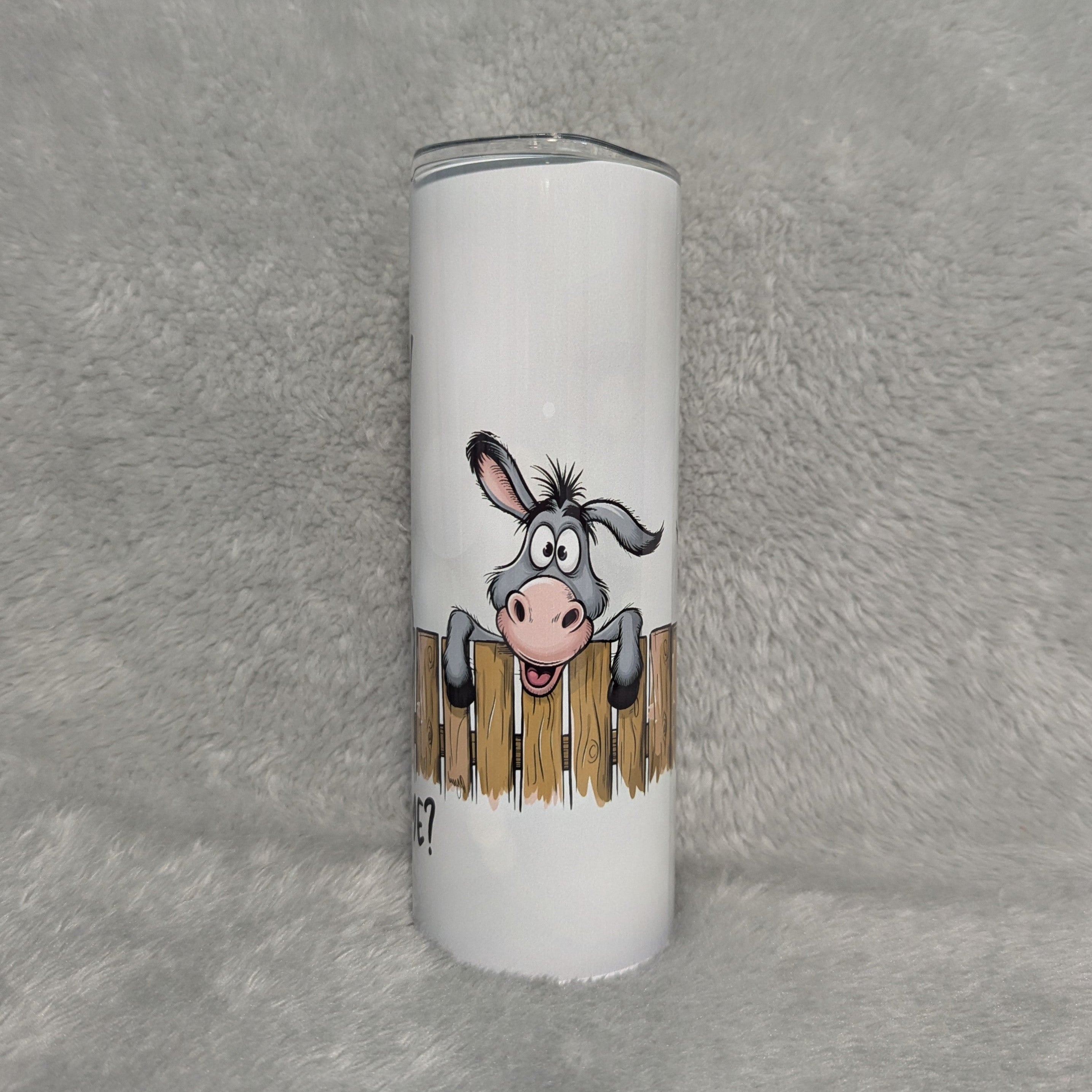 Funny Donkey Tumbler 20oz With Reusable Straw, Can Be Personalized