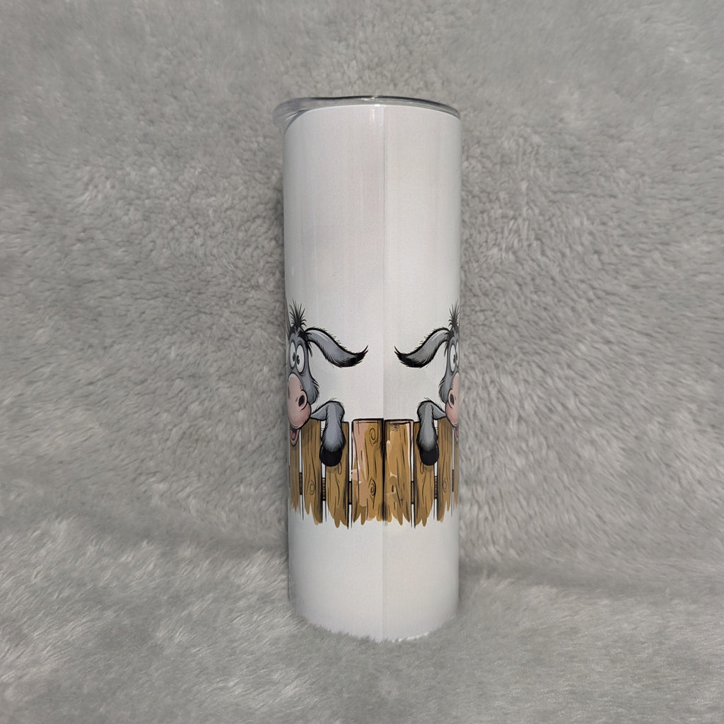 Funny Donkey Tumbler 20oz With Reusable Straw, Can Be Personalized