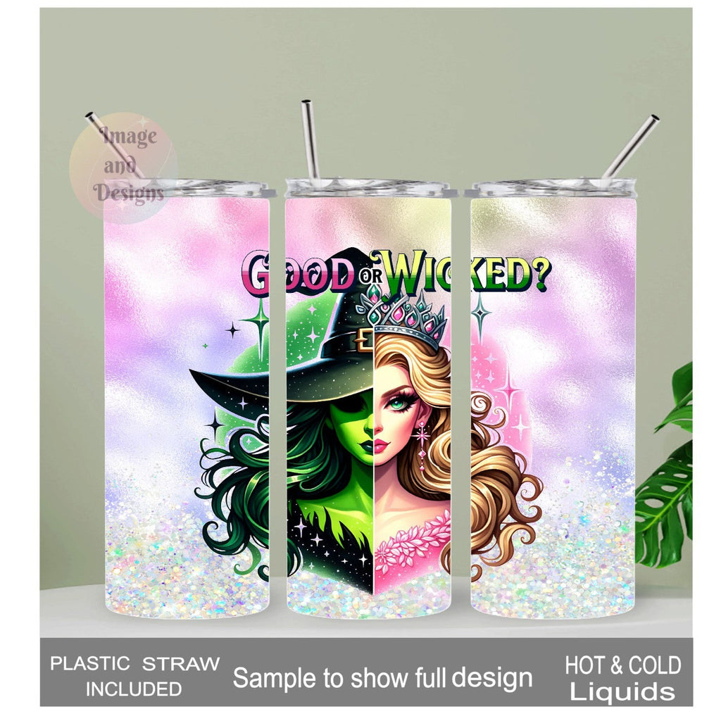 Good Or Wicked Girl Tumbler 20oz With Reusable Straw, Can Be Personalized