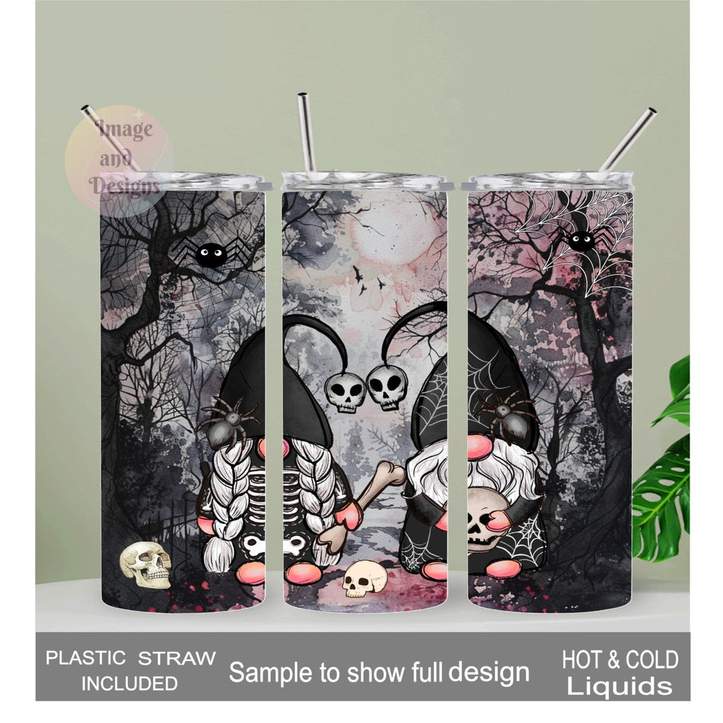 Gothic Gnome Tumbler 20oz With Reusable Straw, Can Be Personalized