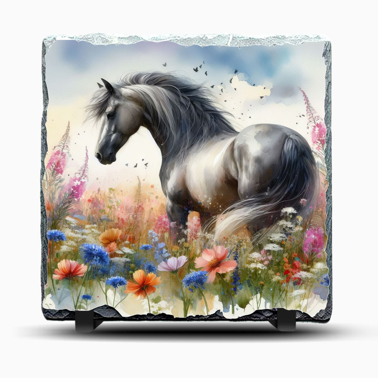 Beautiful Slate Horse Picture Also Includes Display Legs