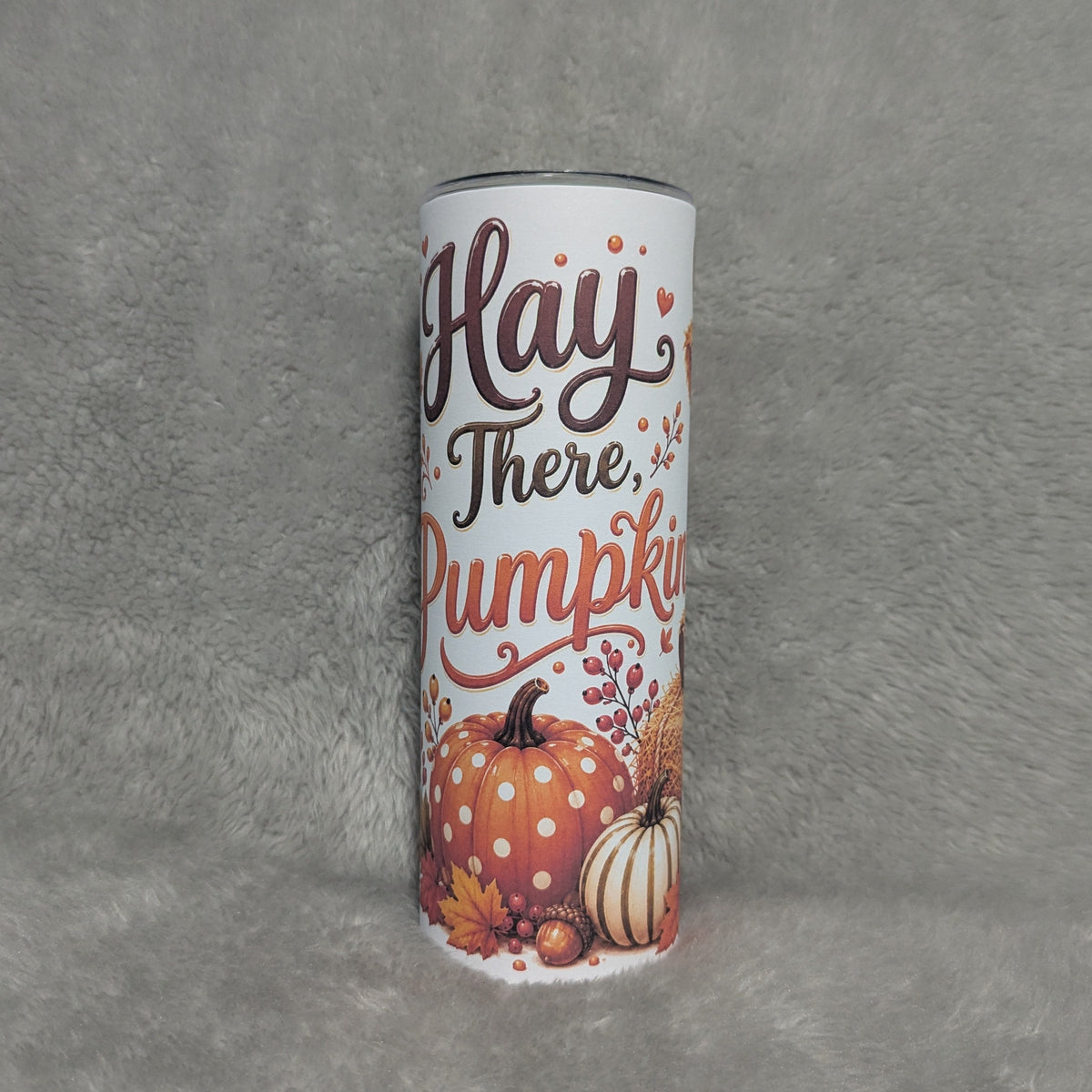 Fall Highland Cow Tumbler 20oz - Hay There Pumpkin Design with Reusable Straw