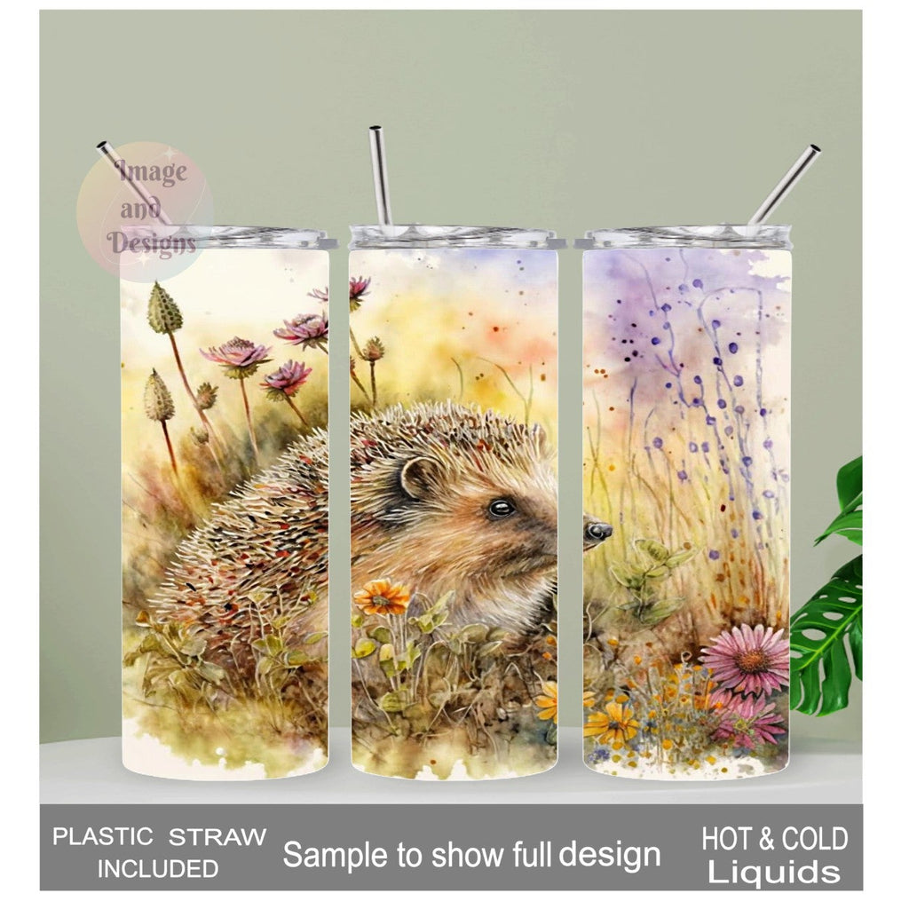 Hedgehog Tumbler 20oz With Reusable Straw, Can Be Personalized