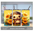 Adorable Hedgehog Tumbler 15oz With Reusable Straw, Can Be Personalized