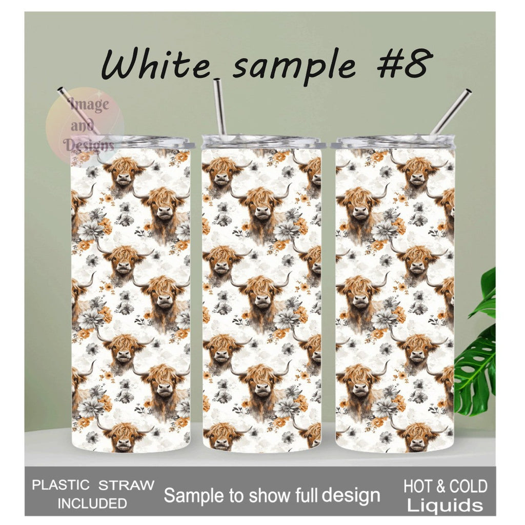 Highland Cow 20oz Tumblers - Many Colors Available Includes A Reusable Straw