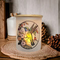 Glass Hummingbird Candle Holder With A Battery Operated Flickering Tea Light