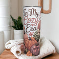 In My Cozy Era Crochet Pumpkin Design Tumbler 20oz With Reusable Straw