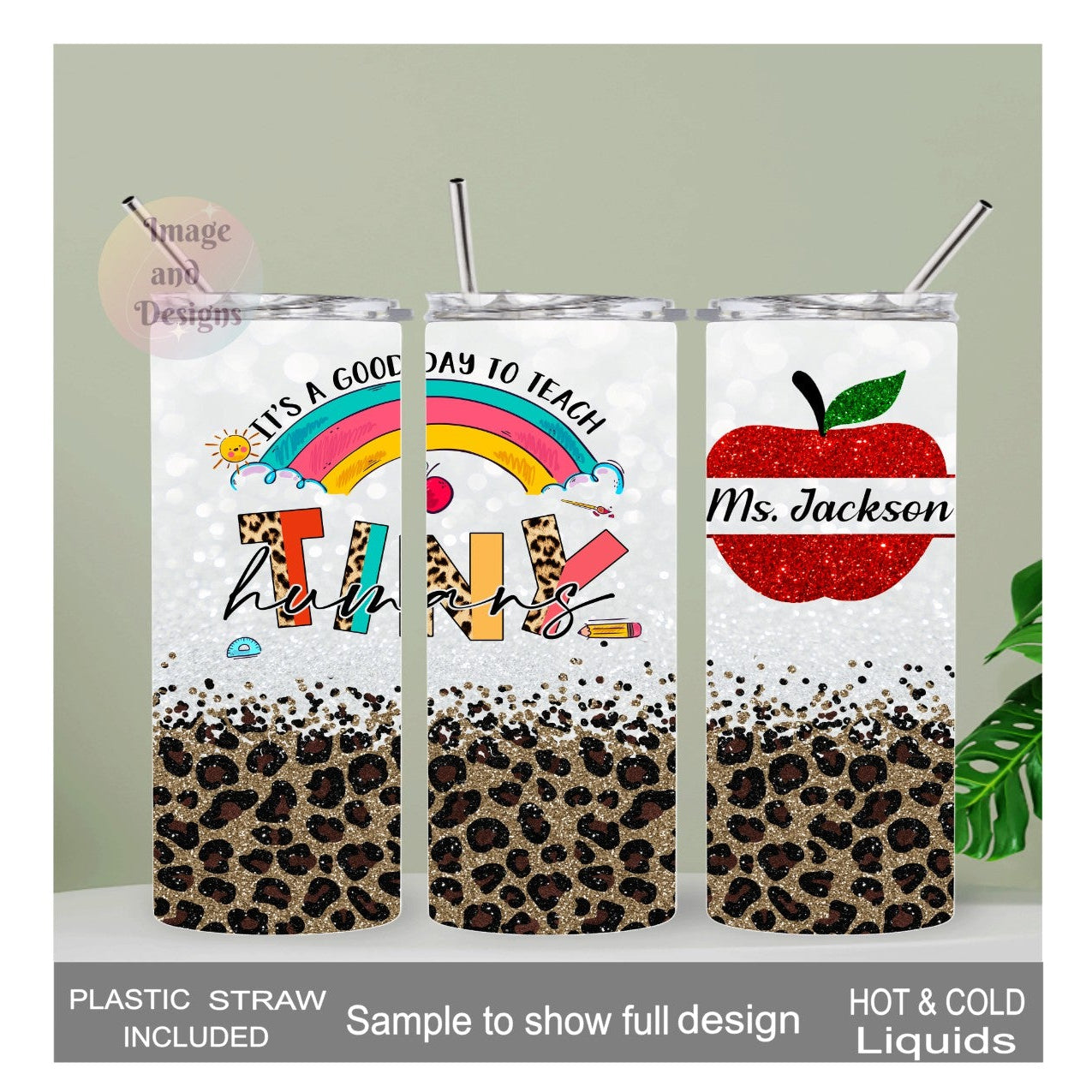 Personalized Teacher Tumbler  20oz With Reusable Straw
