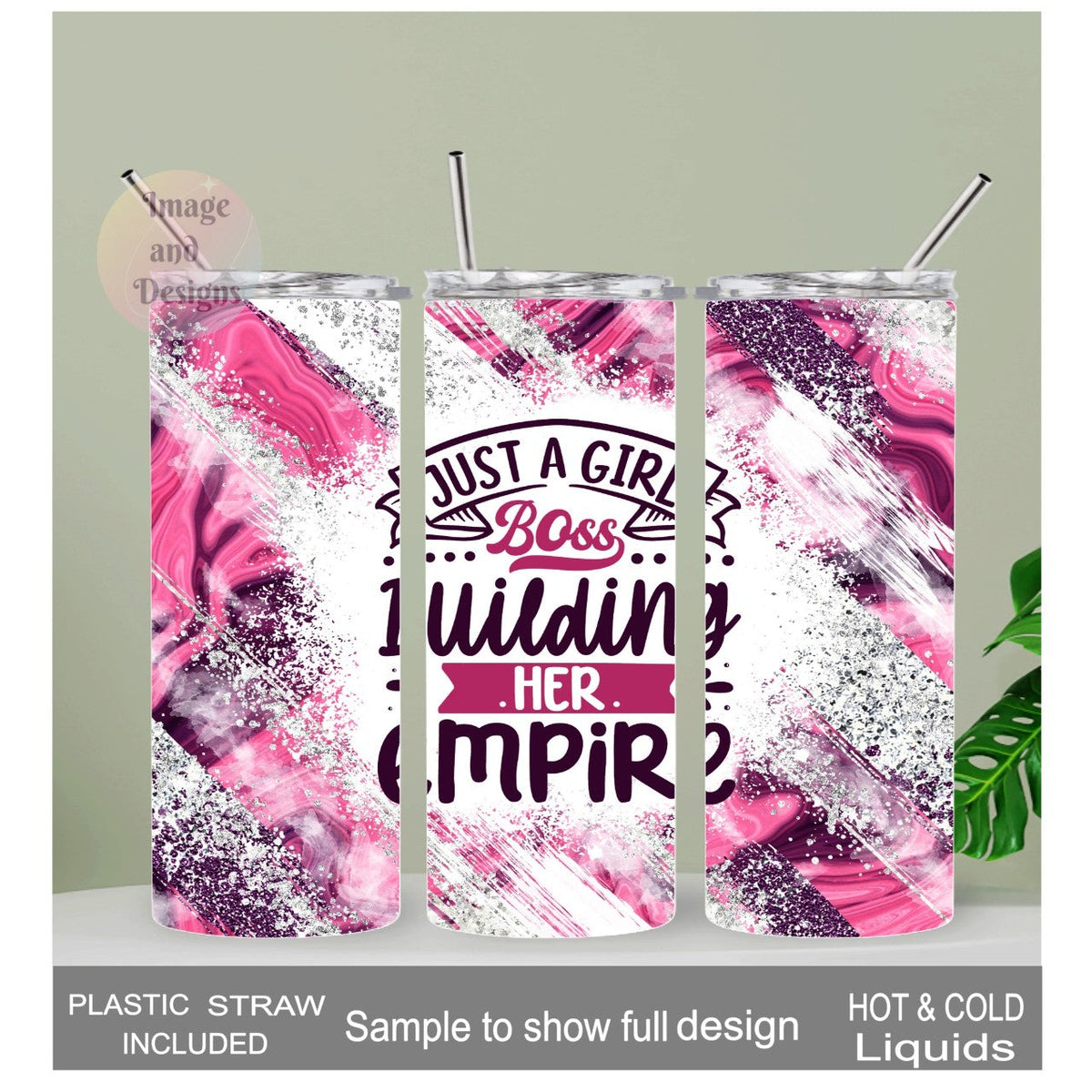 Boss Tumbler - Just A Girl Boss Building Her Empire Tumbler 20oz With Reusable Straw