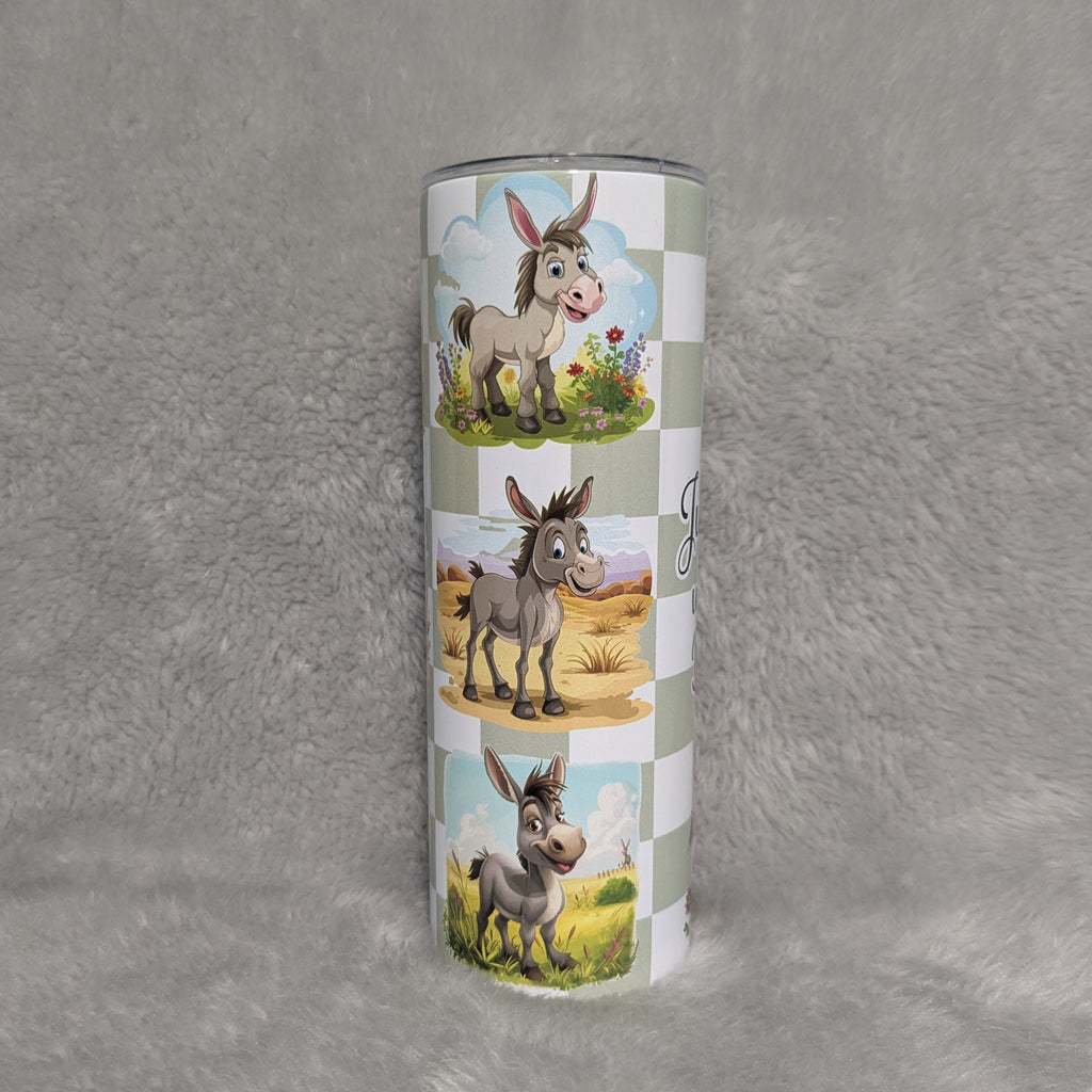 Just A Girl Who Loves Donkeys Tumbler 20oz With Reusable Straw