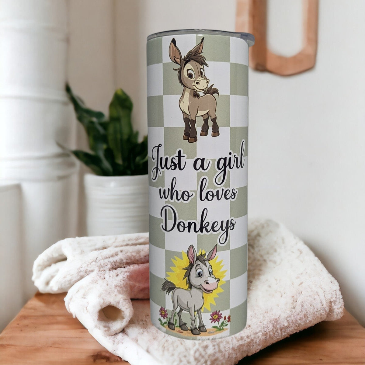 Just A Girl Who Loves Donkeys Tumbler 20oz With Reusable Straw
