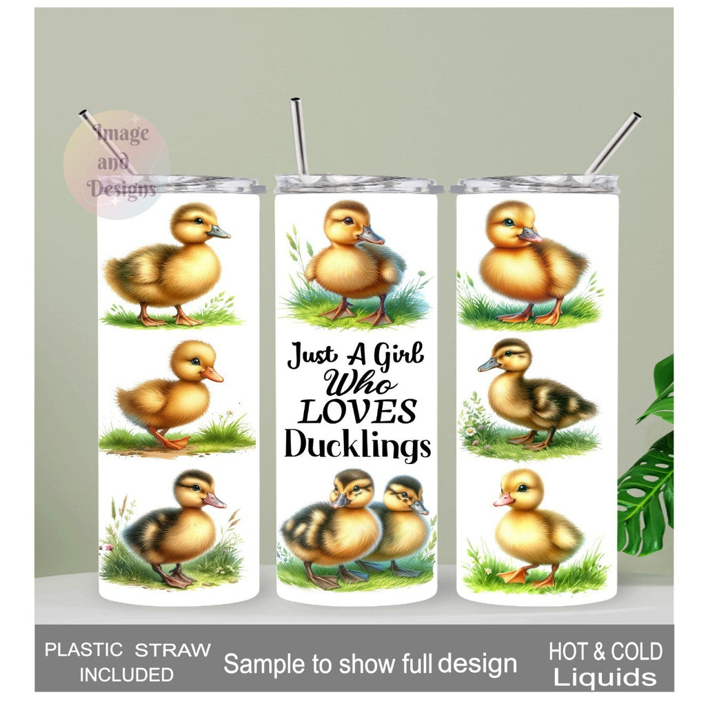 Just A Girl Who Loves Ducklings Tumbler 20oz With Reusable Straw