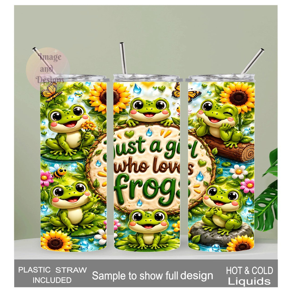 Just a Girl Who Loves Frogs 20oz Tumbler with Reusable Straw