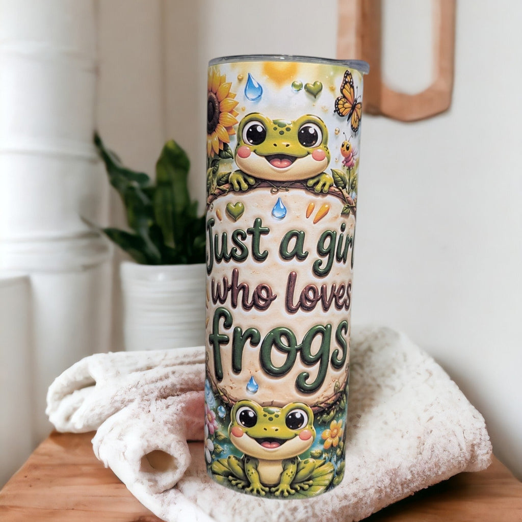 Just a Girl Who Loves Frogs 20oz Tumbler with Reusable Straw