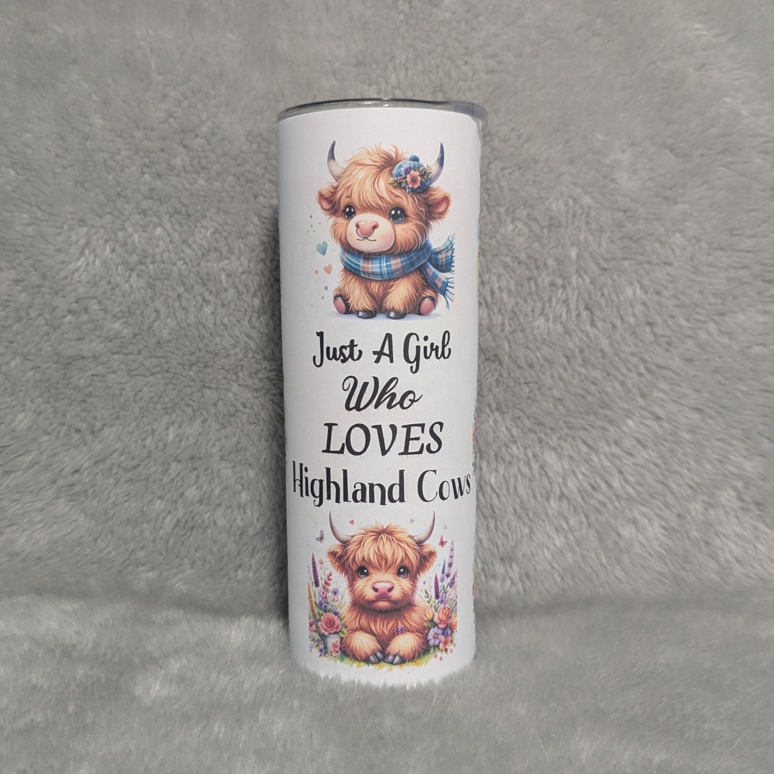 Just A Girl Who Loves Highland Cows 20oz Tumbler With Reusable Straw