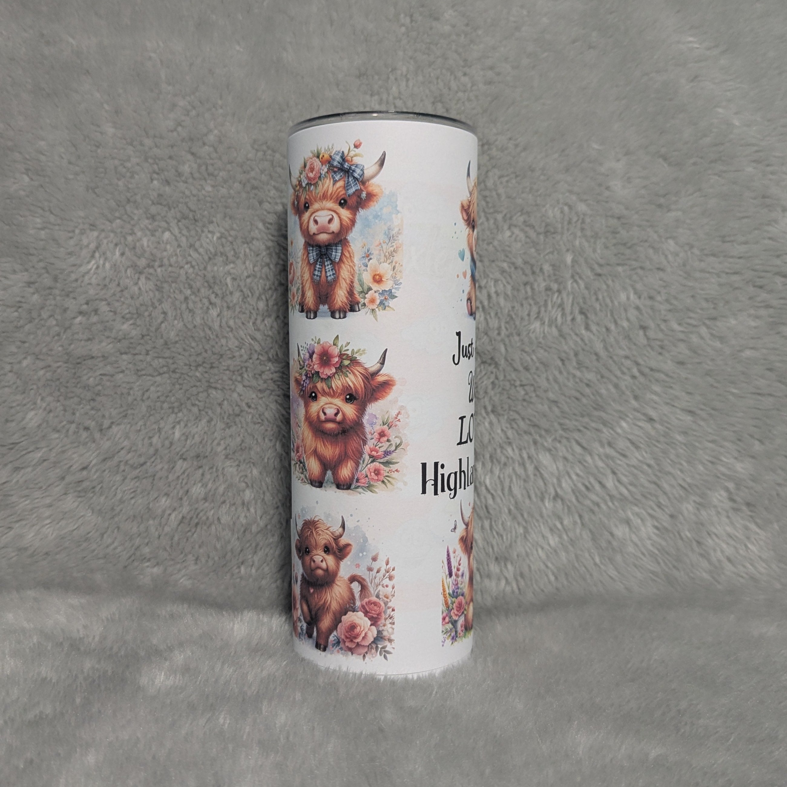 Just A Girl Who Loves Highland Cows 20oz Tumbler With Reusable Straw