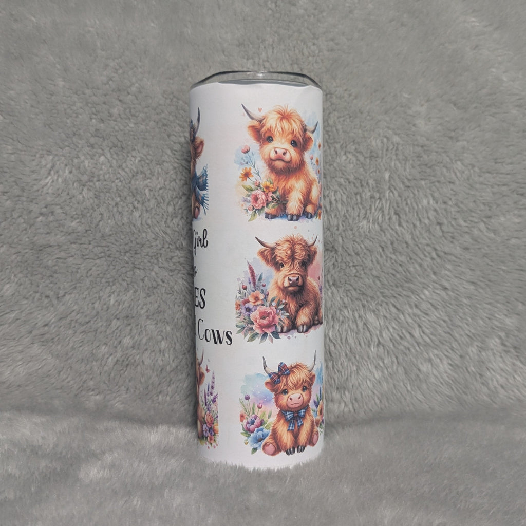 Just A Girl Who Loves Highland Cows 20oz Tumbler With Reusable Straw