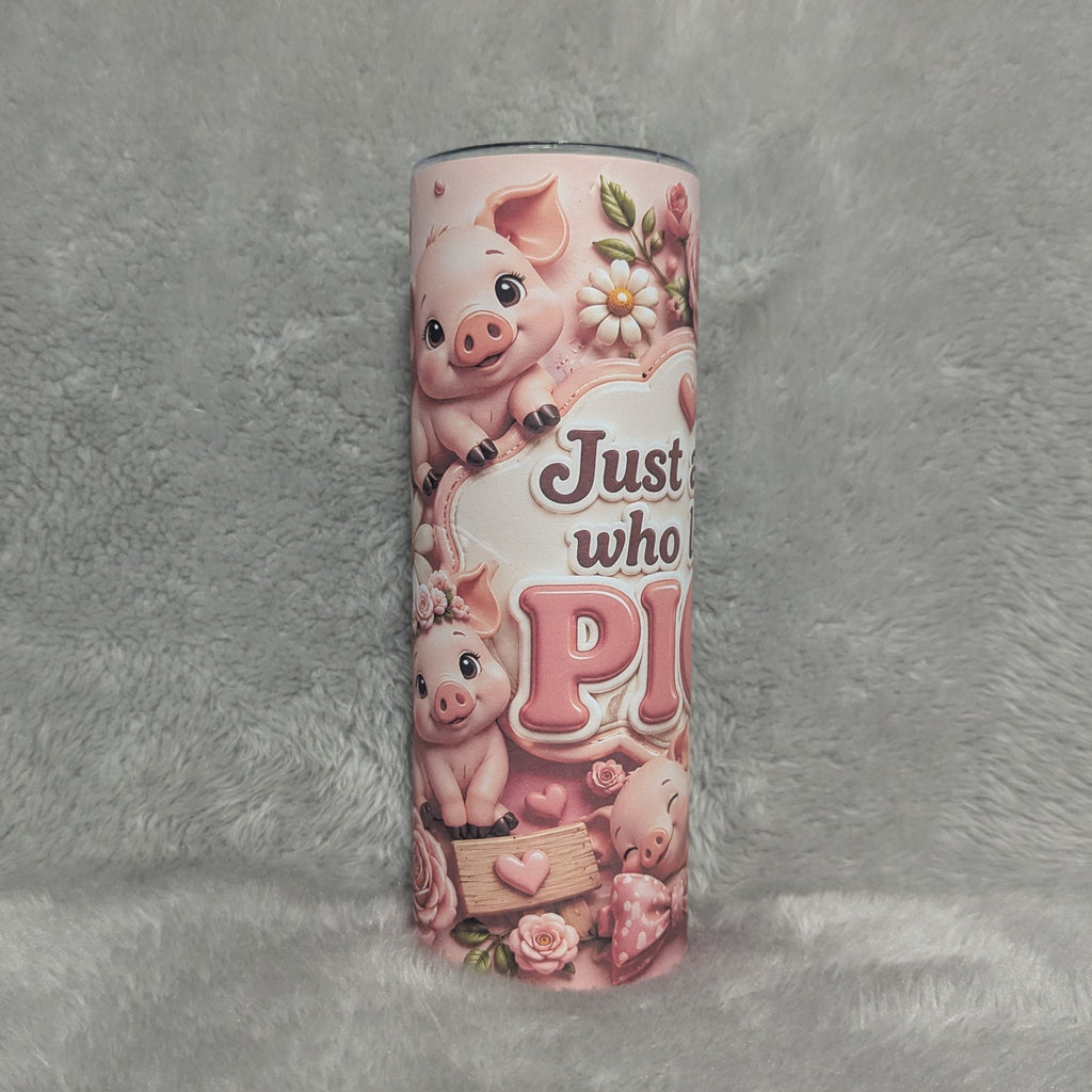 Just A Girl Who Loves Pigs 3D Design Tumbler With Reusable Straw