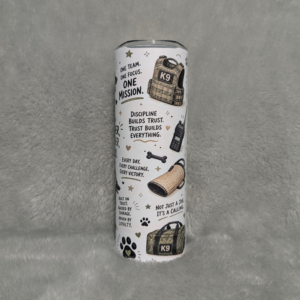 K9 German Shepherd Dog Tumbler 20oz With Reusable Straw